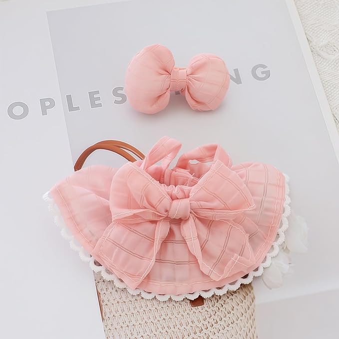 Clothes for Lu bubu 17cm Dolls Accessories (No Doll), Kawaii Skirt Outfit Set 2 Pieces for 17cm Dolls Suit, Stylish Dress Up Flower Dolls Clothing Set Replacement Pink