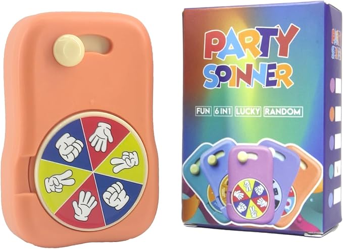 6 Games in 1 Spinner Toys for Party Rock Paper Scissors Kids Fun Christmas Toys White Elephant Gifts Party Game Fidget Toys for Teen Adult(Orange)