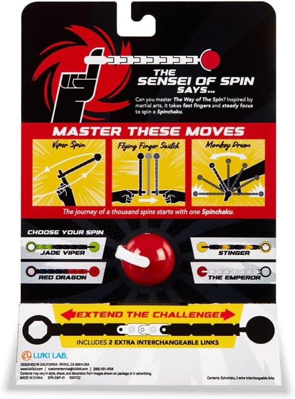Original Finger Spinner Skill Toy for Kids & Teens, Cool Fidget Spinner for Fun Tricks, Builds Focus, Hand-Eye Coordination, Dexterity, Reflexes & Motor Skills - The Emperor