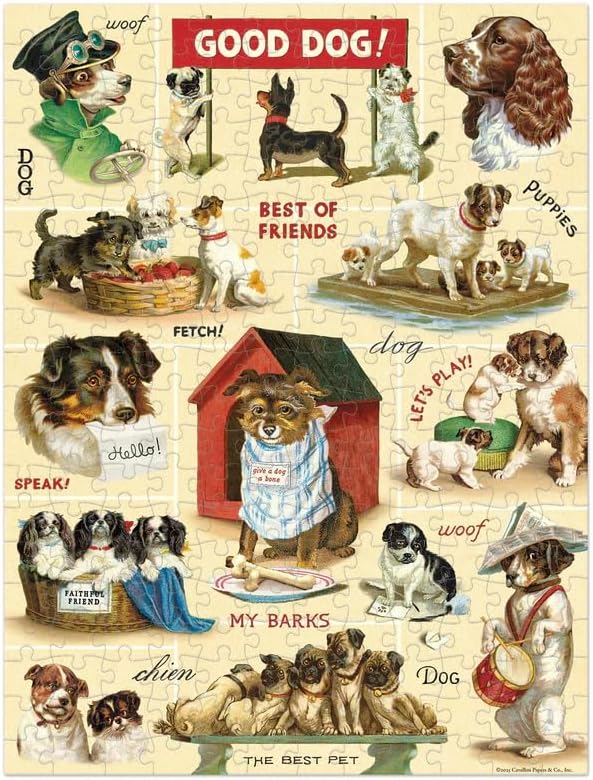 Cavallini Mini Puzzle, Vintage Dogs, 240 Pieces
