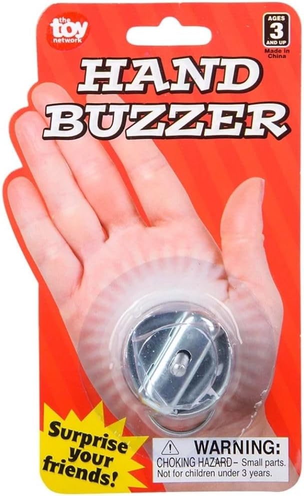 Rhode Island Novelty 1.5" Blistercard Metal Hand Buzzer, One per Order
