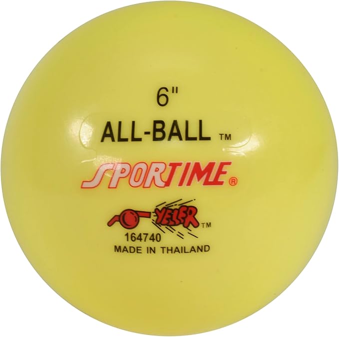 Sportime Multi-Purpose Inflatable All-Ball, 6 Inches, Yellow - 009089, 1 Count (Pack of 1)