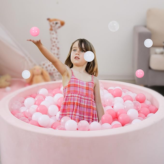 STARBOLO Ball Pit Balls for Toddlers Pack of 100 200 500 - BPA&Phthalate Free Non-Toxic Crush Proof Soft Plastic Balls for 1-5Years Old Toddlers Girl Kids Birthday Pool Playpen Tent Party