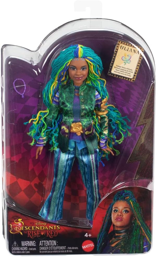 Mattel Disney Descendants: The Rise of Red Fashion Doll & Accessory Uliana, Younger Sister of Ursula with Movie-Inspired Clothes & Necklace