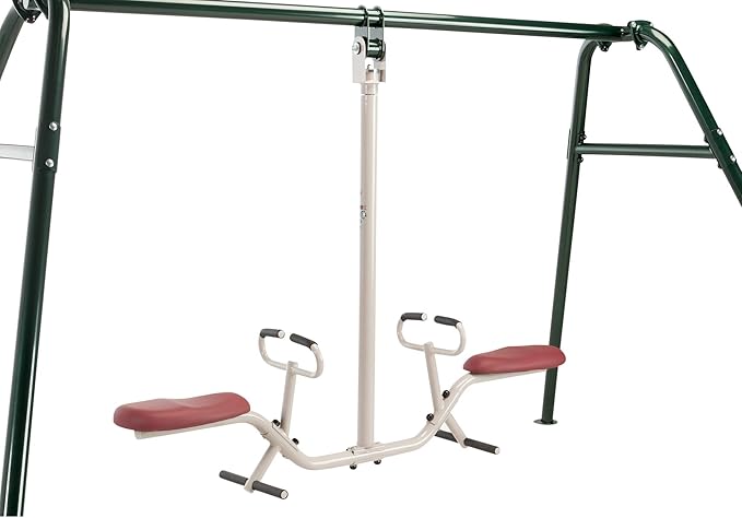 Gym Dandy Tilt-A-Swing Kids Swing Set | Spins 360 Degrees, Multi-Directional Rotation, Swing Set for Backyard, 300 LB Weight Capacity GD-6662, Black/Red/White, One Size