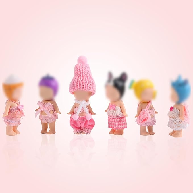10 Sets Doll Outfits for 3 Inch/7.5-8cm Doll Pack, Mini Toys Clothes Pack with Tops & Skirts & Accessories Mini Figure Costume Clothing for Collector Display and Decoration