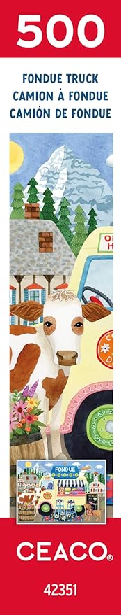 Ceaco - Stephanie Peterson Jones - Fondue Truck - 500 Piece Puzzle for Adults - Challenging and Perfect for Game Nights - Finished Puzzle Size 21.25 x 15