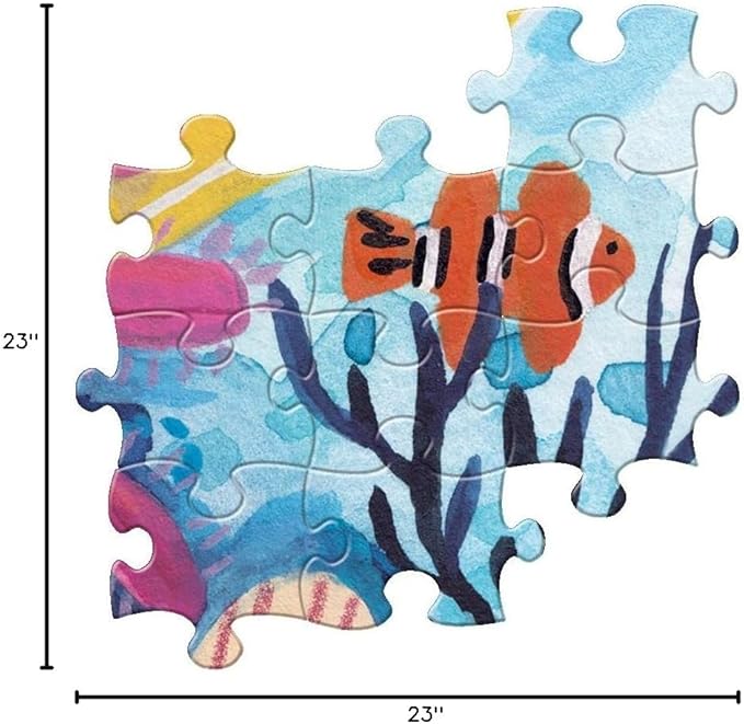 eeBoo 1000 Piece Puzzle - Coral Reef Jigsaw Puzzle for Adults, Square 23" x 23" Made with Recycled Board & Vegetable-Based Ink