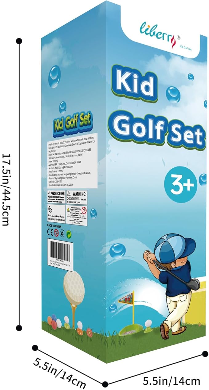 Liberry Toddler Golf Set with Cart, Plastic Golf Clubs & Balls for Kids Ages 1 2 3 4 5, Indoor Outdoor Sports Toys Birthday Gift for Boys & Girls