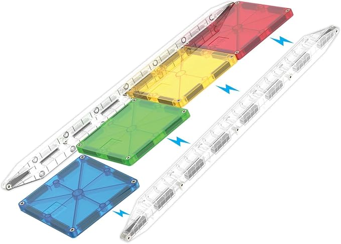 Magna-Tiles Rail Racers 33-Piece Magnetic Construction Set, The Original Magnetic Building Brand