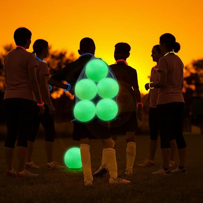 Hiboom Glow in The Dark Kickballs Dodgeballs Light up Playground Bouncy Balls with Pump for Adults Playground Backyard Outdoor Glow in The Dark Activities
