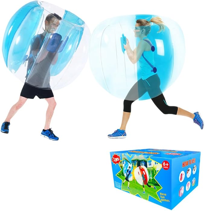ZHUYNXIR 2 PC Sumo Ball for Adults, Bumper Bounce Balls for Kid, Inflatable Bounce Ball for Kids, Body Zorb Ball for Kids Outdoor Team Gaming Play (48 in,Blue+Red)