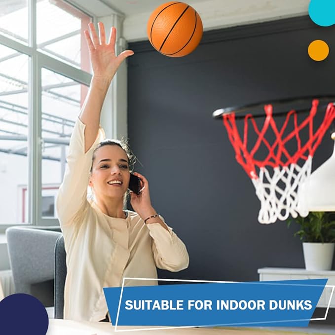 6" Mini Basketball for Mini Basketball Hoop, Small Replacement Ball for Over The Door Hoop, Little PVC Playground Pool Ball for Kids Toddler, Beach Indoor Outdoor Sport Game 3 PCS (Rainbow)