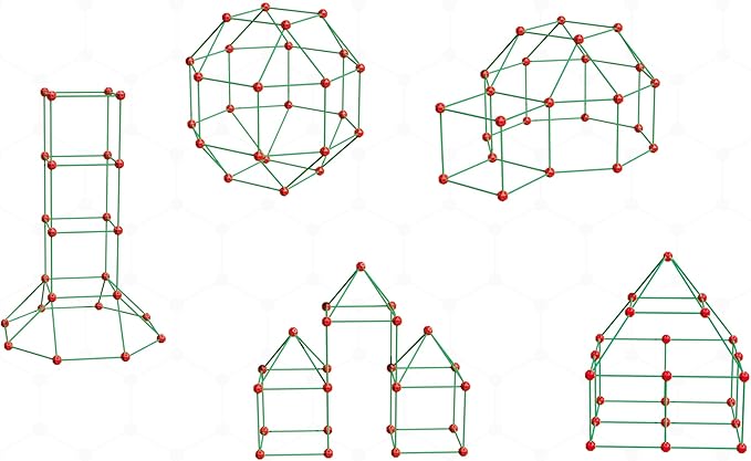 Awsoo Fort Building Kit for Kids 3 4 5 6 7 Glow in The Dark STEM Building Toys Indoor Outdoor Play Tent for Kids Construction Toys with 52 Poles and 24 Connecting Ball