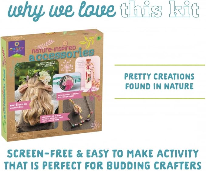 Craft-Tastic Nature-Inspired Accessories - Nature DIY Craft Kit - Outdoor Crafting Fun - Makes 5 Different Accessories - Ages 6+