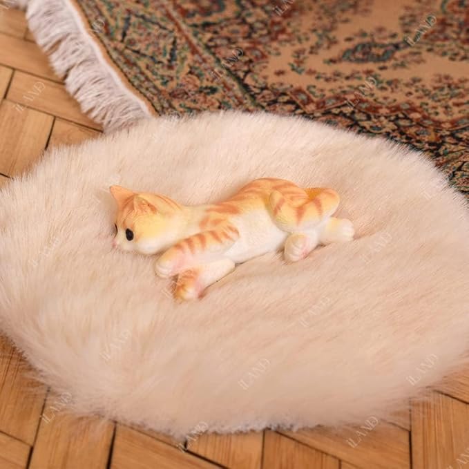 iland Cat Figurines,1/12 Scale Dollhouse Accessories,Realistic Mini Cat for Dollhouse Decor & Cake Toppers