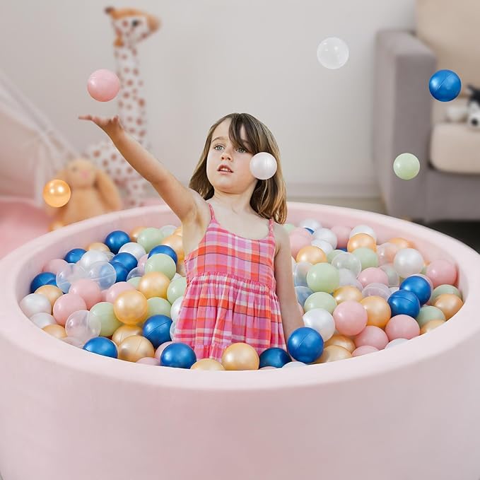 STARBOLO Ball Pit Balls for Toddlers Pack of 100 200 500 - BPA&Phthalate Free Non-Toxic Crush Proof Soft Plastic Balls for 1-5Years Old Toddlers Girl Kids Birthday Pool Playpen Tent Party