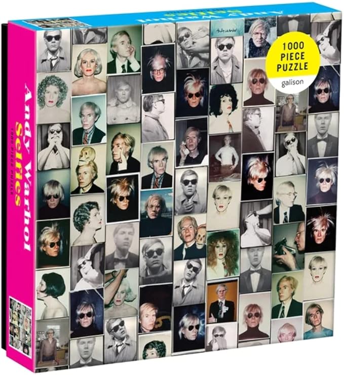 Galison Andy Warhol Selfies Puzzle, 1,000 Pieces, 20” x 27'' – Features a Collage of Artist's Famous Self-Portrait Polaroids - Thick, Sturdy Pieces – Challenging, Makes a Great Gift, Multicolor, 1000