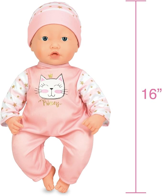 Mother Love Interactive Baby Dolls,16 Inches Dolls with Realistic Sounds and Movements,Talking and Crying Baby Doll with Sound, Soft Cloth Body with Feeding Toy, Dolls for 3+ Year Old Girls