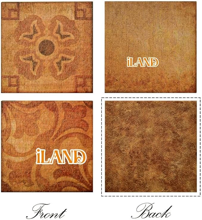 iLAND Dollhouse Flooring on 1/12 Scale 1/6 Scale, Miniature Dollhouse Accessories, 60pcs Double-Sided Dollhouse Floor Tiles (Advanced Classical Inlays & Marbling Pattern)