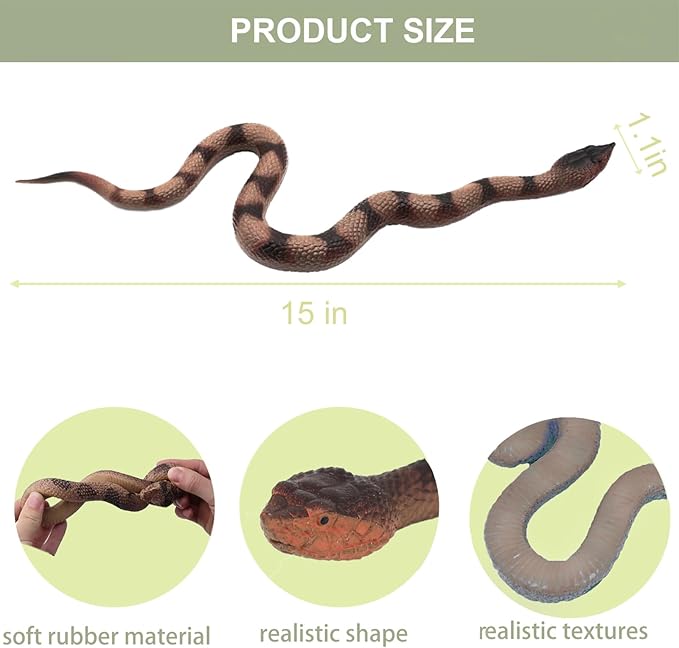2pcs Fake Snakes - Realistic Rubber Reptiles for Garden Bird & Squirrel Repellent, Prank Props, Fun Toys for Kids & Adults, Ideal Freebies for Halloween & April Fools' Day Parties