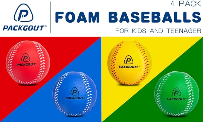 PACKGOUT Soft Foam Baseballs for Kids & Teenagers - Practice & Replacement Balls