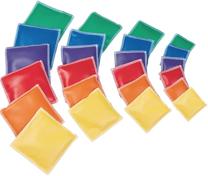 S&S Worldwide 4" Inch Spectrum Vinyl Square Beanbags (Set of 12)