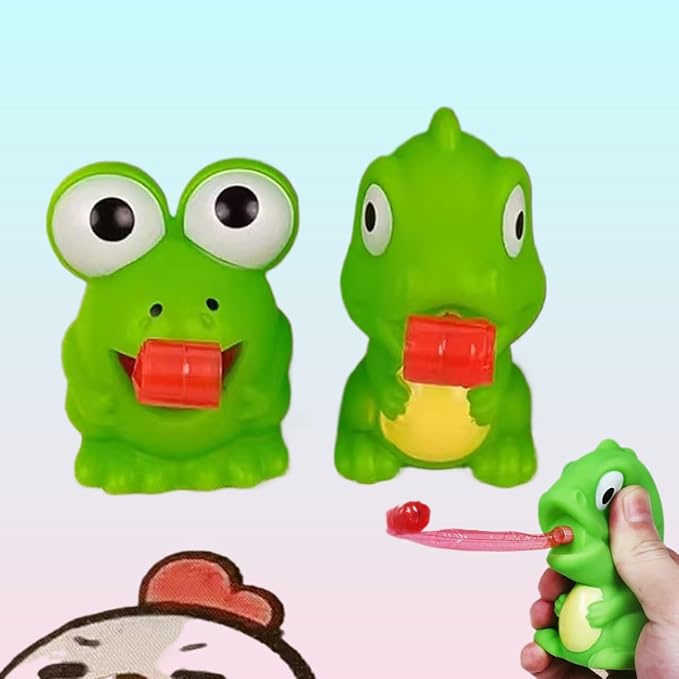 LBKKC Easter Basket Stuffers Puking Squeeze Stress Frog Toys,Tongue Sticking Out, Birthday Party Favor, Novelty Relief Squeeze Toys Gags Gifts for Kids Adults,Sensory Toy, 2 Pack