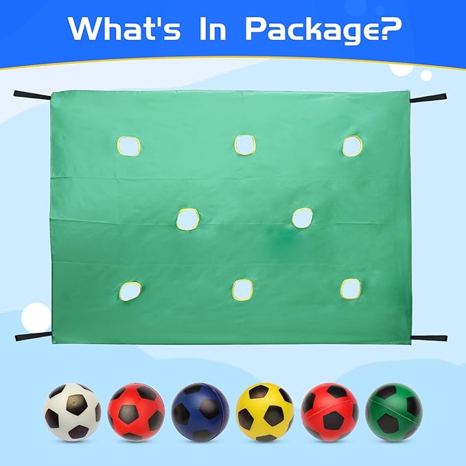 Field Day Games, Team Building Games, Teamwork Group Games for Party Outdoor, with 6 Pieces Soft Balls