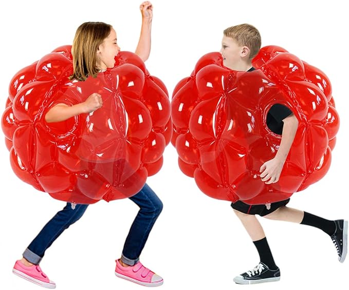 SUNSHINEMALL 2 Pack Inflatable Bumper Balls for Kids Giant Zorb Ball Sumo Balls Human Hamster Ball Bubble Balls for Adults Full Body Buddy Outdoor Toys for Kids(24" Red)