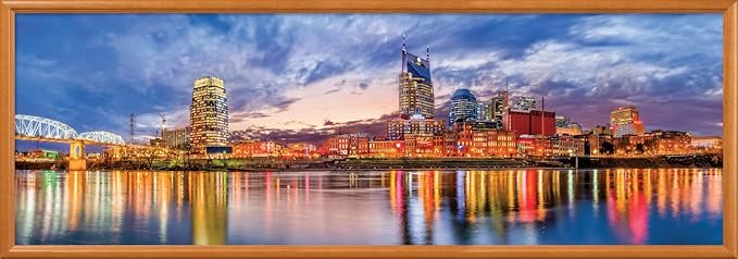 MasterPieces - 1000 Piece Jigsaw Puzzle, Nashville Skyline Panoramic, Fun for Adults, Family, Kids 13"x39