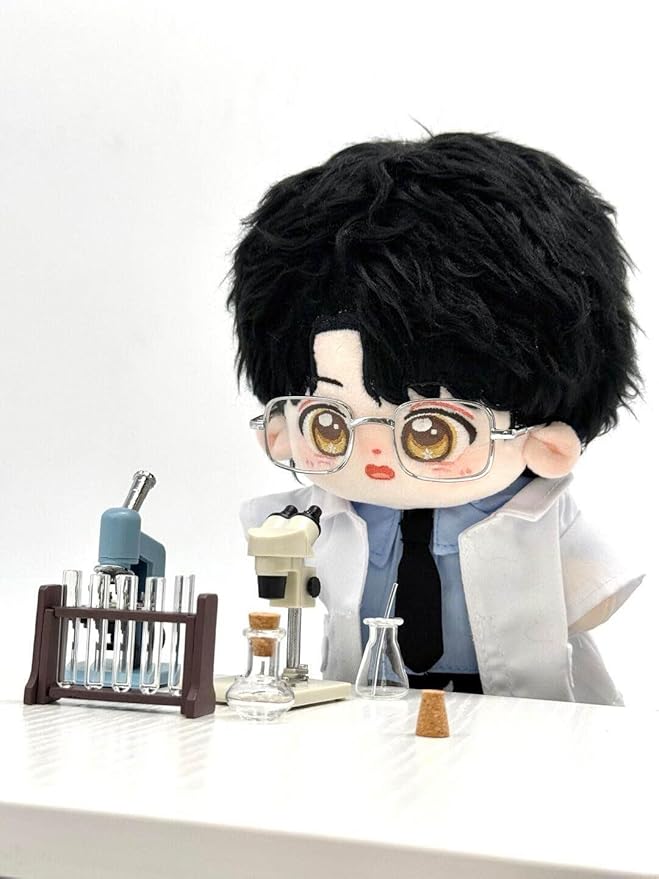 1:12 Scale Miniatures Laboratory Accessories for Mini Dollhouse,The Tiny Thing Including Microscope, Test Tube and Measuring Cup for Dollhouse Decoration and Miniatures Cake Topper(Blue Color)