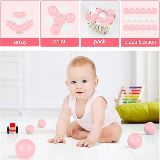 TRENDBOX Ball Pit Balls Plastic Balls for Ball Pit Pool Playpen Babies Kids Children Birthday Parties
