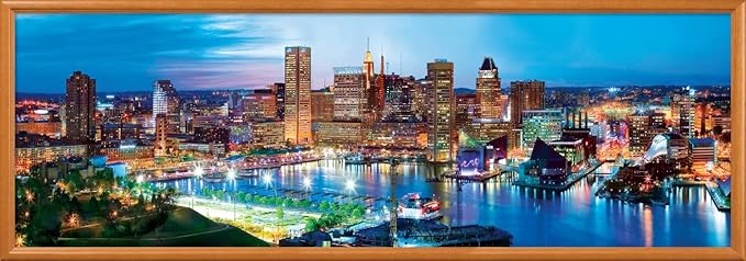 MasterPieces - 1000 Piece Jigsaw Puzzle, Baltimore Skyline Panoramic, Fun for Adults, Family, Kids 13"x39