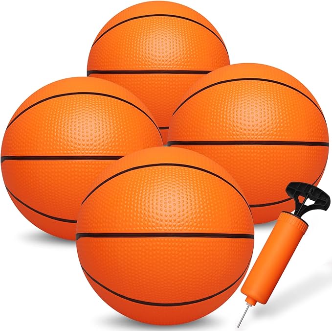 4 PCS 8.5inch Basketball for Kids Adults, Replacement Ball for Swimming Pool, Realistic Bounceand Grip for Indoor and Outdoor Play