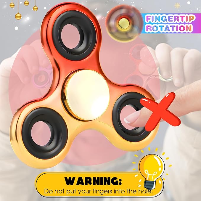 Fidget Spinner 2 Pack, Easter Basket Stuffers - Fidget Toys Adults Metal Fidgets Spinners for Kids for Autism ADHD Anxiety Gift for Teens Boys