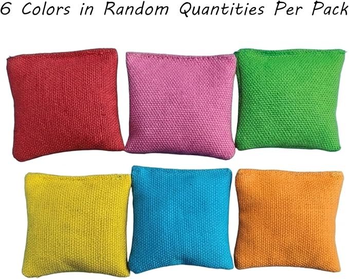 20 Pcs Mini Bean Bags for Tossing Games – Colorful Small Cornhole Bags (2" x 2") for Kids & Family Fun, Outdoor Carnival Toss Games, Party Favors & DIY Crafts
