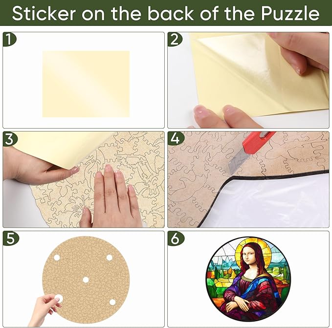 MYS A·U·R Mona Lisa Puzzles for Adults, Fine Art 200 Pieces Wooden Puzzles Collection Toy Jigsaw Puzzles Birthday Gifts Family Game 11.2"*12.2"