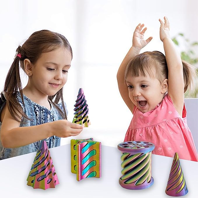 Valentines Day Gifts 4 Packs Impossible Cone,Impossible Cones passthrough Impossible Pyramid for Relaxing,Spiral Fidget Toy passthrough Impossible Cone,Birthday for Adults & Kids