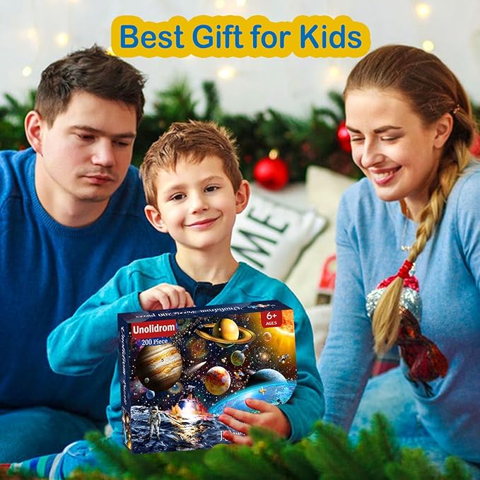 Puzzles for Kids Ages 8-10 Year Old - Solar System Planets, 200 Pieces Spacewalk Jigsaw Puzzles for Kids Ages 6-8, Learning Educational Toys for Boys and Girls