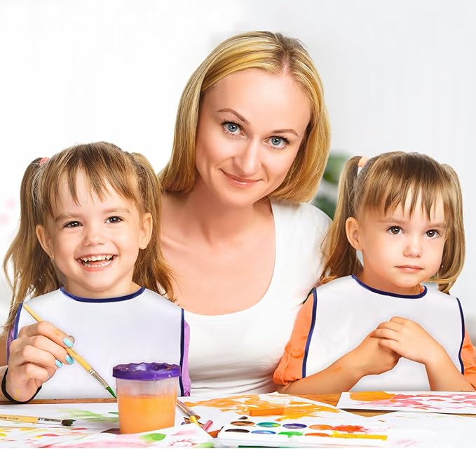 12 Pcs Art Smock for Kids Waterproof Painting Aprons Sleeveless Children with Pockets Age 3 to 8 Paint Craft Activity