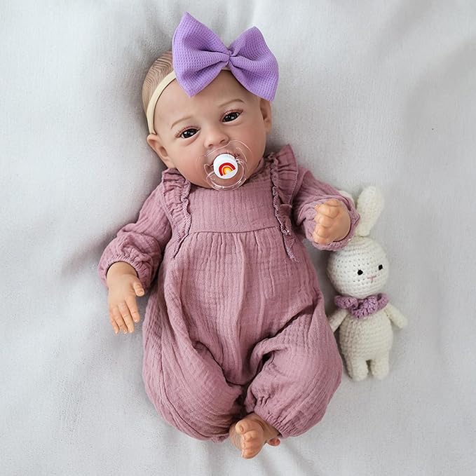 SCOM Realistic Reborn Baby Dolls - 18 Inch Real Life Baby Girl, Lifelike Baby with Anatomically Correct, Newborn Weighted Doll with Full Body Vinyl Kids Age 3+ Gift