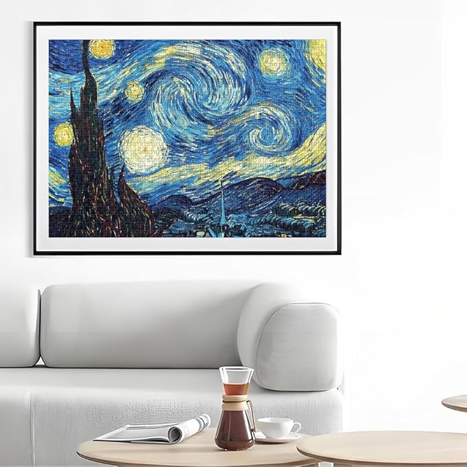 1000 Piece Jigsaw Puzzles for Age 14+, Fine Art Challenging, Starry Night 1000Pcs Puzzle, Family Game Gift, Size 27"x20"