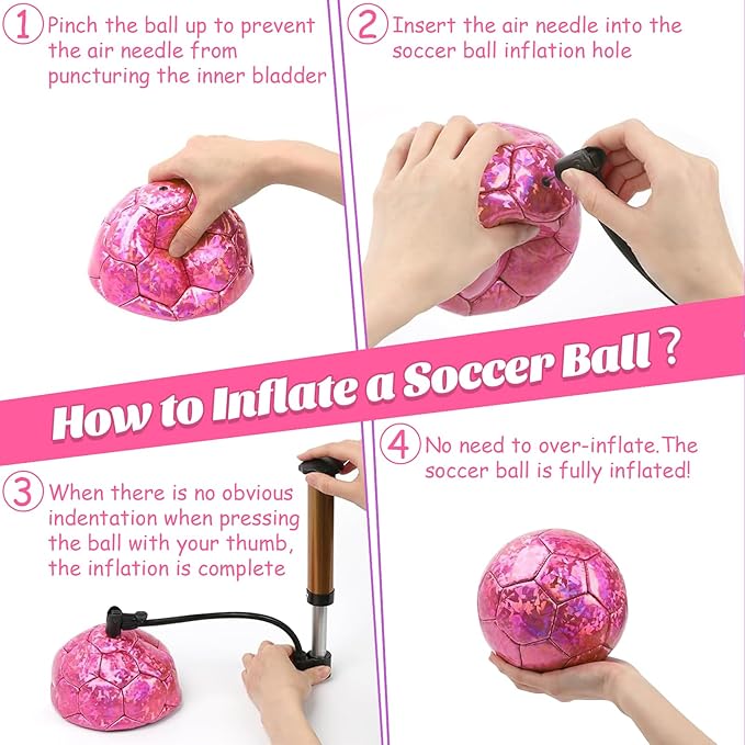 DLUGOPIS Sparkling Pink Toddler Soccer Ball - Mini, Age 3-8, Indoor/Outdoor, Small Size for Boys & Girls (Sparkling Pink, 1)