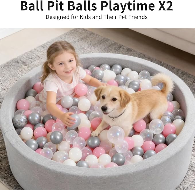 STARBOLO Ball Pit Balls for Toddlers Pack of 100 200 500 - BPA&Phthalate Free Non-Toxic Crush Proof Soft Plastic Balls for 1-5Years Old Toddlers Girl Kids Birthday Pool Playpen Tent Party