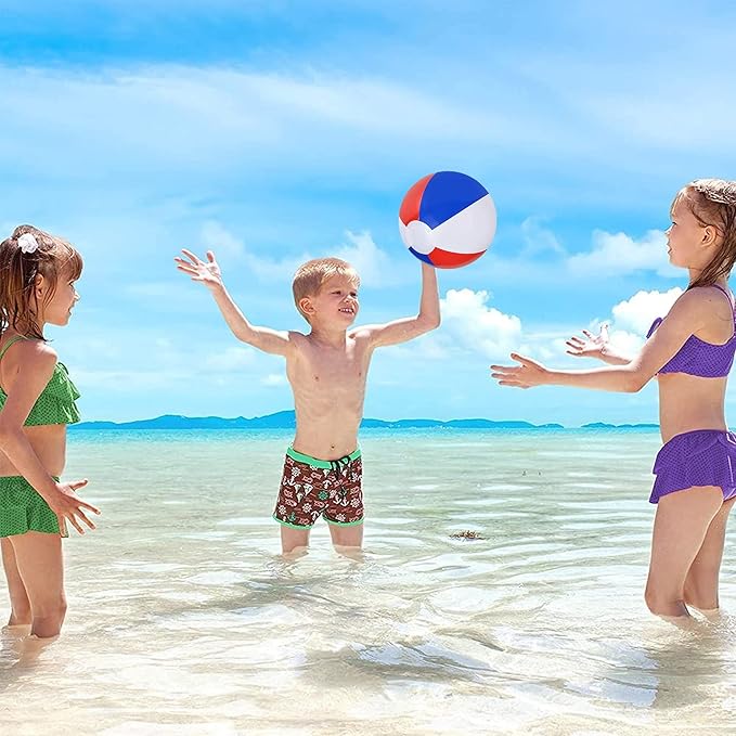 ArtCreativity 8" Patriotic Beach Balls for Kids (Pack of 12) Inflatable Summer Toys for Boys and Girls, Decorations for Hawaiian, July 4th Pool Party Favors