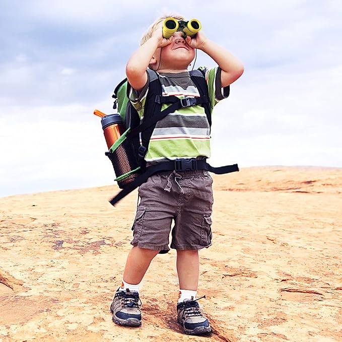 ESSENSON Binoculars for Kids Toy Gift for 3 4 5 6 7 8+ Year Old Boys Girls Kids Telescope Outdoor Toys for Sports and Outside Play Hiking, Bird Watching, Travel, Camping, Birthday Presents(Yellow)