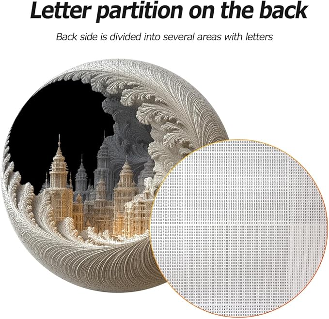 Bgraamiens Round Jigsaw Puzzle 1000 Pieces – Fractal Moon City – Expert-Level Circular Design for Adults – Baroque Architecture with Surreal Spiral Art