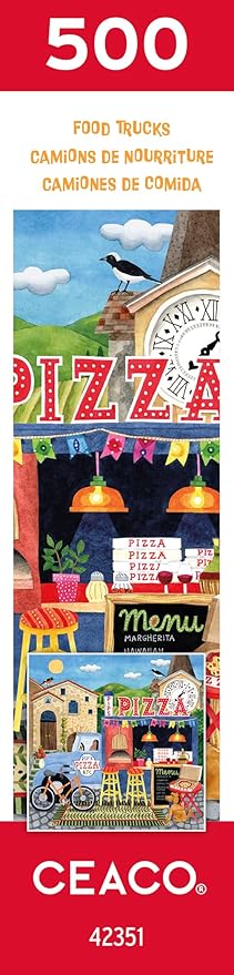 Ceaco - Food Trucks - Pip’s Pizza Truck - 500 Piece Jigsaw Puzzle for Adults and Families - Vibrant High-Resolution Art by Stephanie Peterson Jones - 24 x 18 Inches - Made in USA
