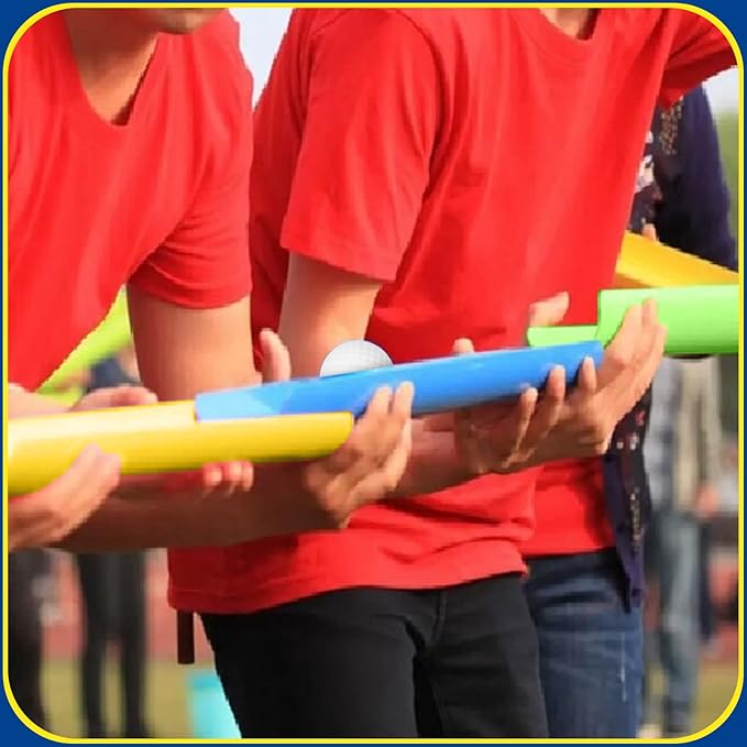 Sratte Team Building Activities Games Teamwork Group Learning Exercise Activities with Half Pipes Golf Balls Storage Bags Teamwork Kit for Adults Teens Field Day Game School Gym Outdoor Sports